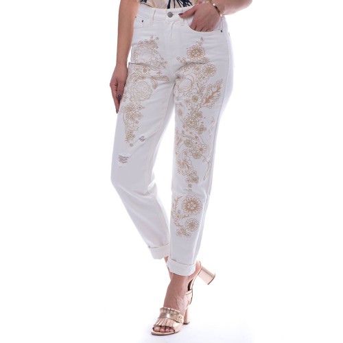 ΤΖΙΝ ΛΕΥΚΟ ΜΕ ΚΕΝΤΗΜΑ  GLAMOROUS KA3038
