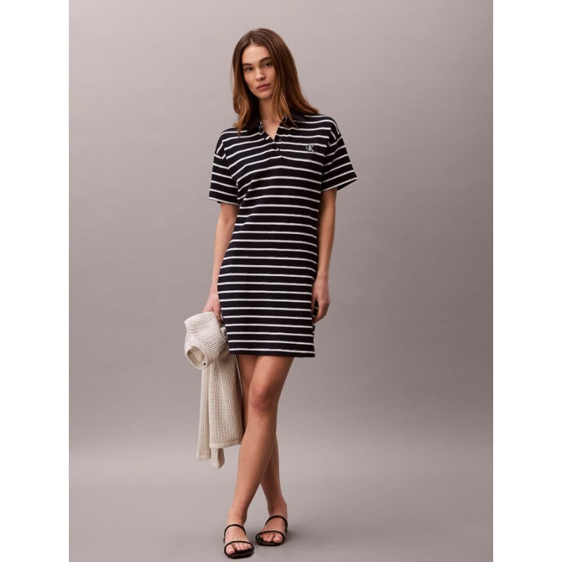 LV047G239G CEF SS STRIPE PIQUE POLO MINI DRESS