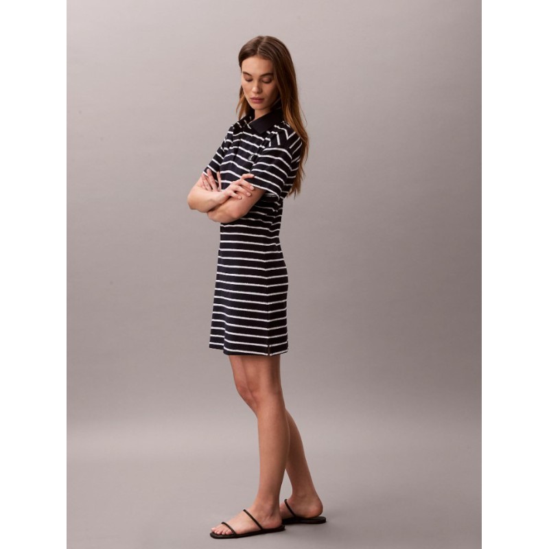 LV047G239G CEF SS STRIPE PIQUE POLO MINI DRESS