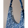 LV04F3431G YBN EMBLEM AOP DENIM SHOULDER BAG