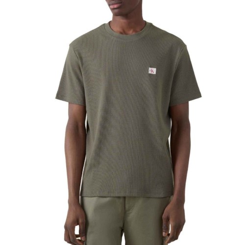 LV04RD008G LDY SS WAFFLE BADGE CREWNK TEE