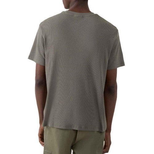 LV04RD008G LDY SS WAFFLE BADGE CREWNK TEE