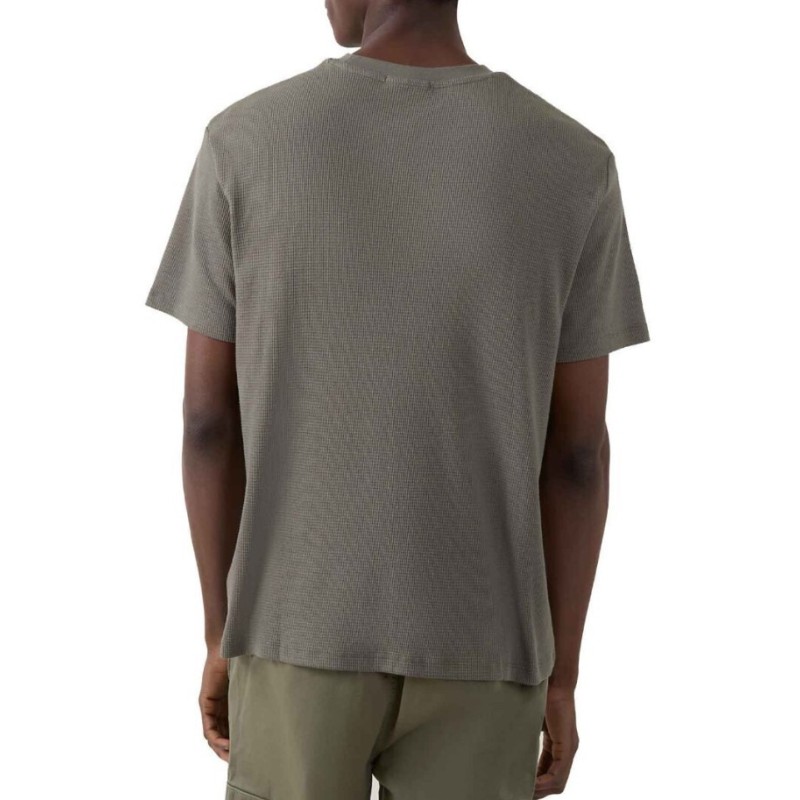LV04RD008G LDY SS WAFFLE BADGE CREWNK TEE