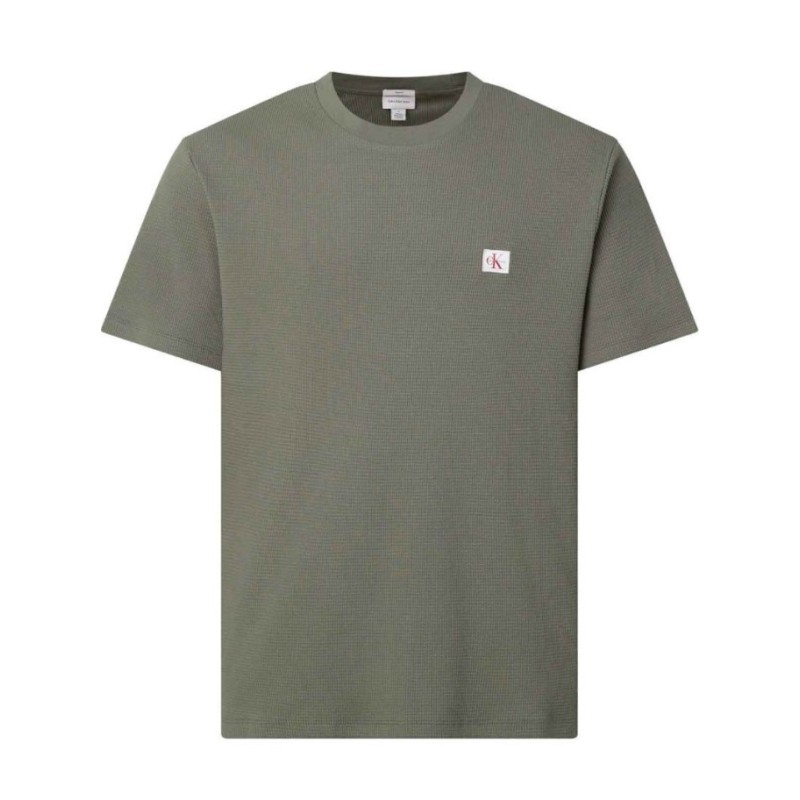 LV04RD008G LDY SS WAFFLE BADGE CREWNK TEE