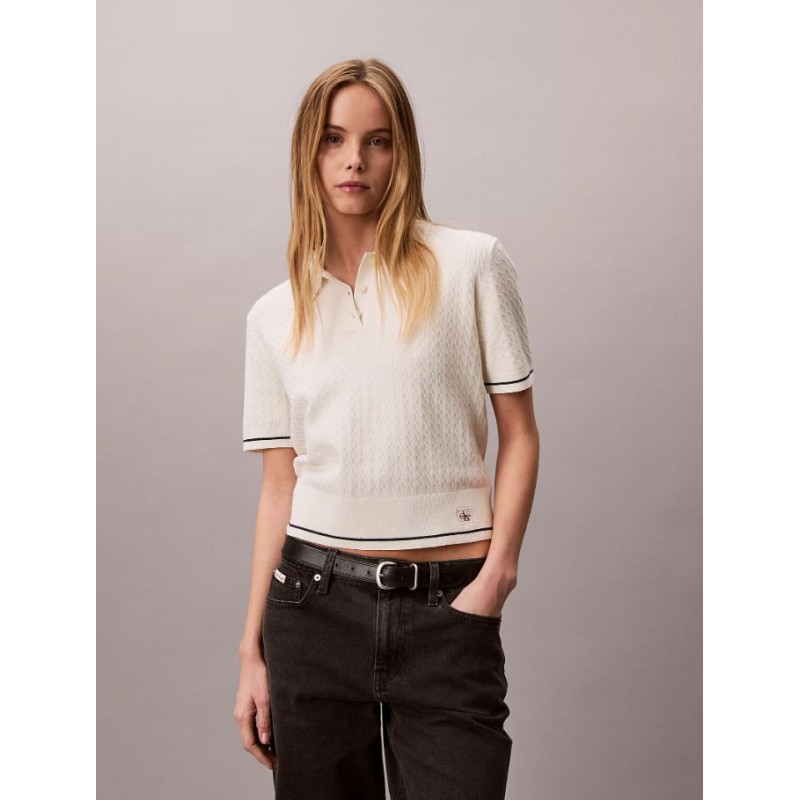 LV047F320G YAS SS WOVEN LABEL CROPPED CABLE