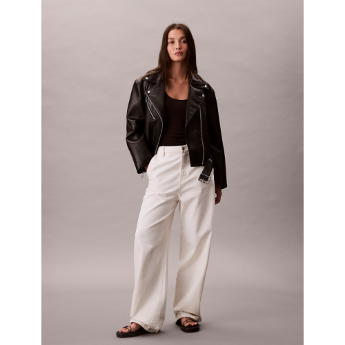 LV044C532G BAE FAUX LEATHER MOTO JACKET W/BELT