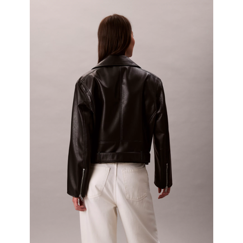 LV044C532G BAE FAUX LEATHER MOTO JACKET W/BELT