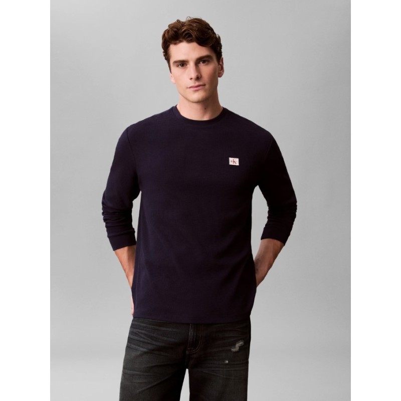 LV040EM217 WFW LS WAFFLE BADGE CREWNK TEE