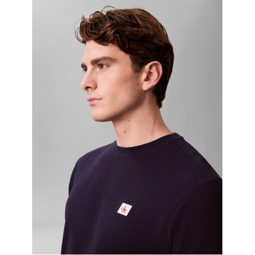 LV040EM217 WFW LS WAFFLE BADGE CREWNK TEE
