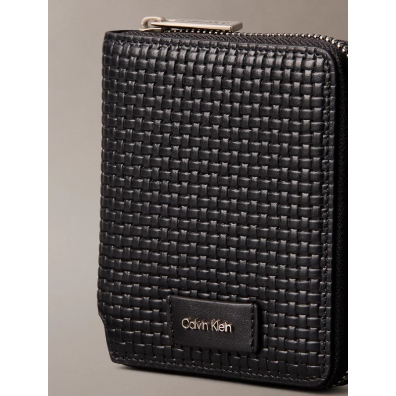 LV04D1112G UB1 EMBOSSED WOVEN ZIP BILLFOLD