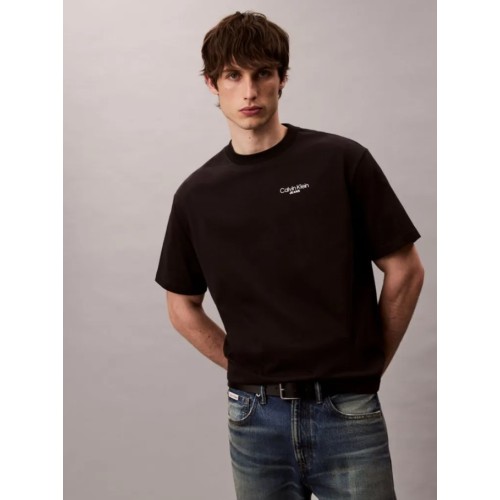 LV04RD825G UB1 LOGO BLACK PRINT T-SHIRT