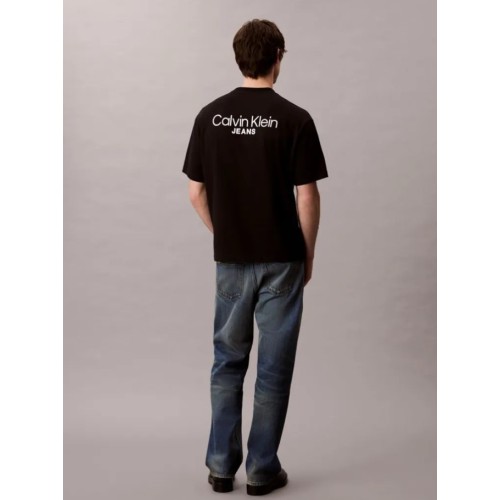 LV04RD825G UB1 LOGO BLACK PRINT T-SHIRT