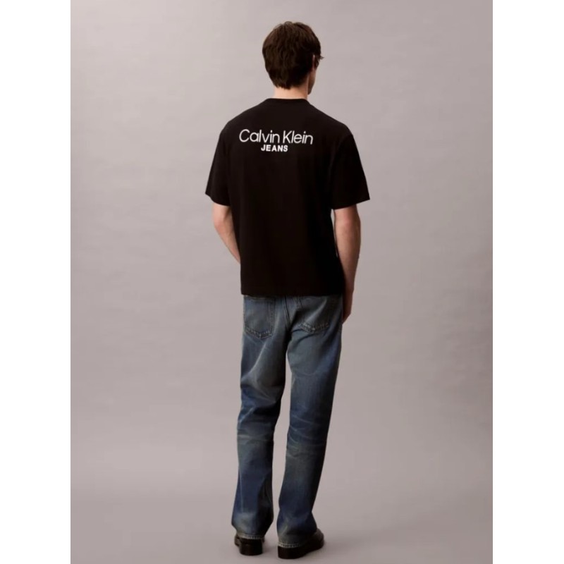 LV04RD825G UB1 LOGO BLACK PRINT T-SHIRT