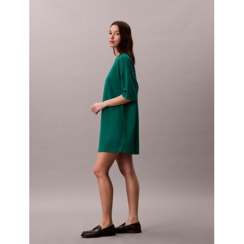 LV047F228G L4G SS WOVEN LABEL OVERSIZED TEE DRESS
