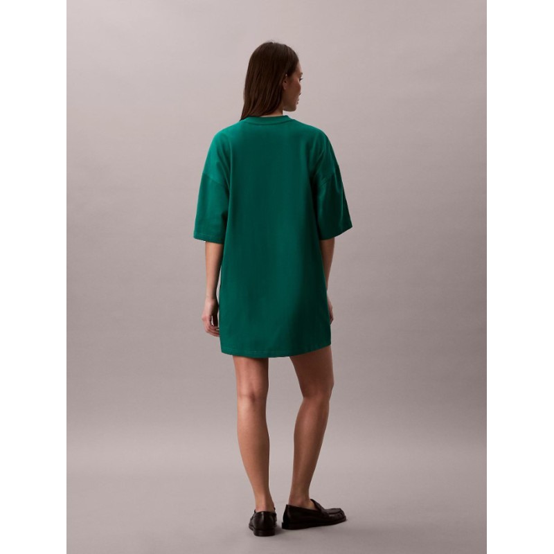 LV047F228G L4G SS WOVEN LABEL OVERSIZED TEE DRESS
