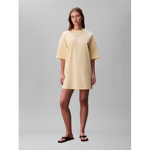 LV047F228G ZRK SS WOVEN LABEL OVERSIZED TEE DRESS