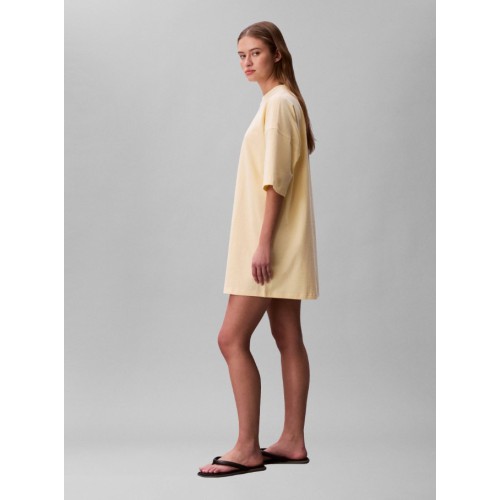 LV047F228G ZRK SS WOVEN LABEL OVERSIZED TEE DRESS