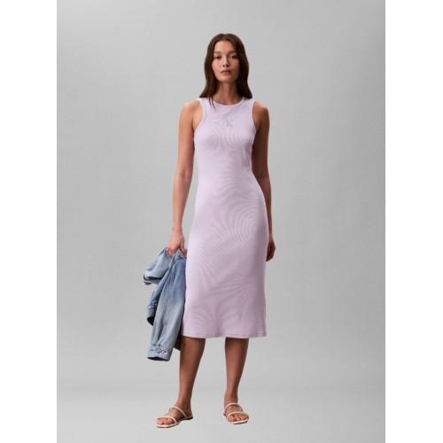 LV047F242G 3OQ SL MONOLOGO BABY RIB TANK MIDI DRESS
