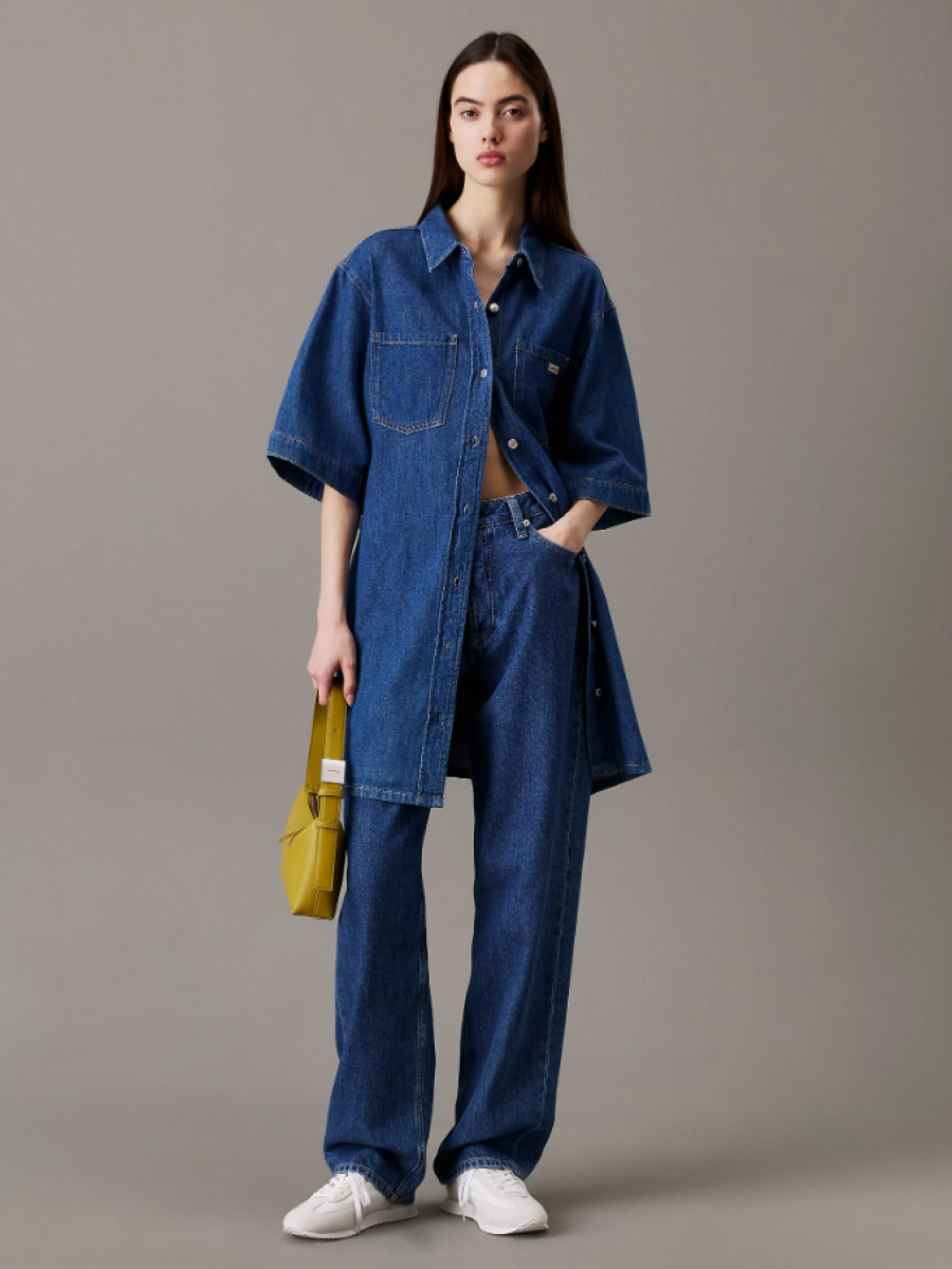J20J225169 1A4 LINEN BOXY BELTED SHIRT DRESS