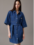 J20J225169 1A4 LINEN BOXY BELTED SHIRT DRESS
