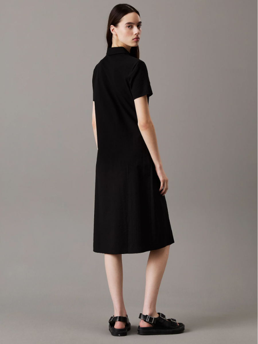 J20J225299 BEH SEERSUCKER BUTTON DOWN DAY DRESS