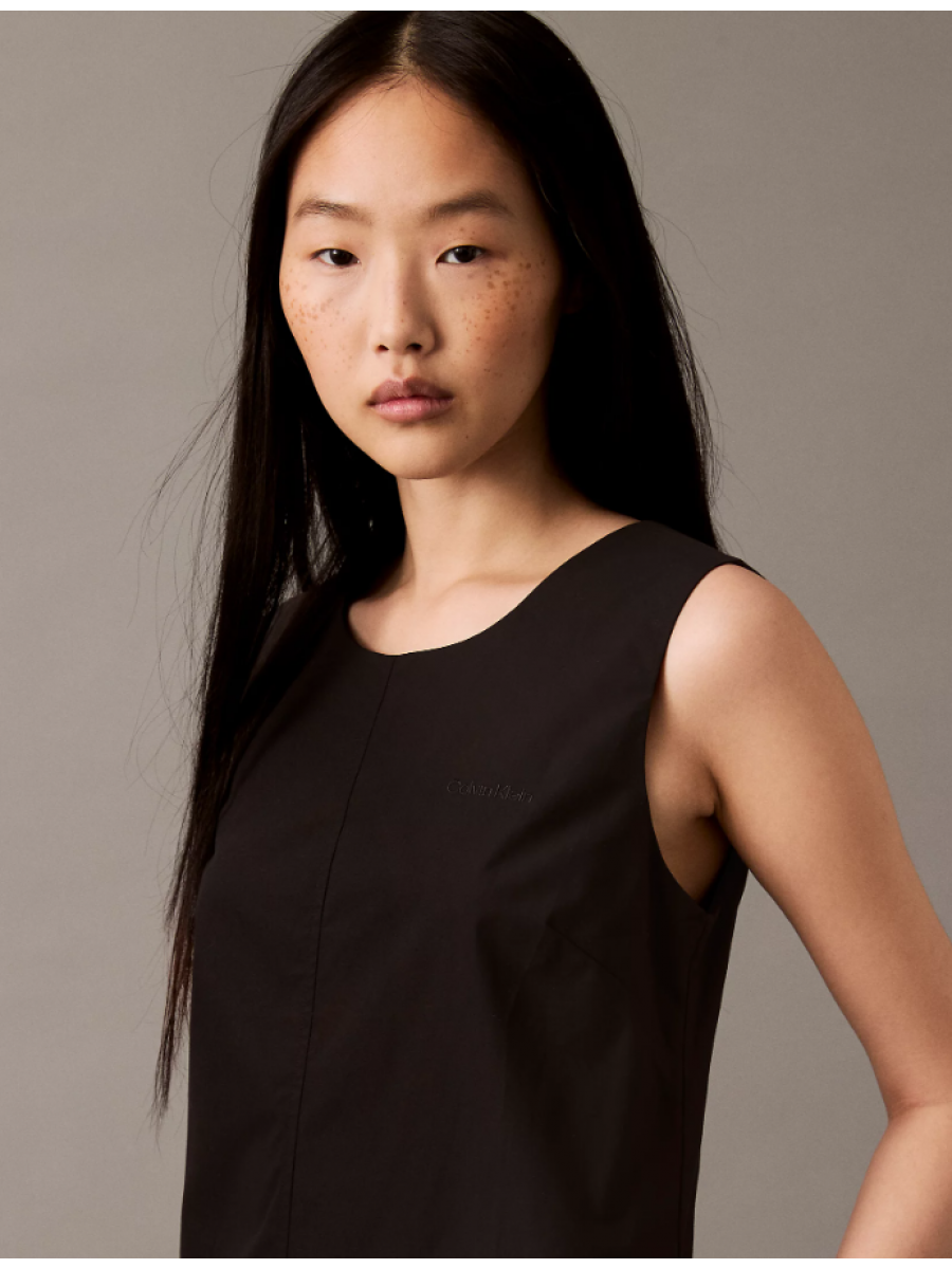 LV047AB000 UB1 POPLIN SLEEVELESS MINI DRESS