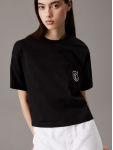 LV047B847G UB1 SS BOXY CK CREST CROP POCKET TEE
