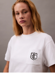 LV047B847G YAA SS BOXY CK CREST CROP POCKET TEE