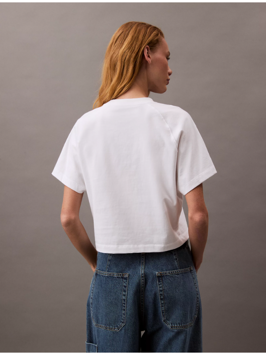 LV047B847G YAA SS BOXY CK CREST CROP POCKET TEE