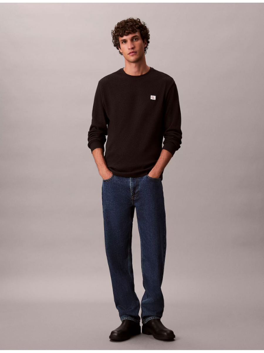 LV040EM217 UB1 LS WAFLE BADGE CREWNK TEE