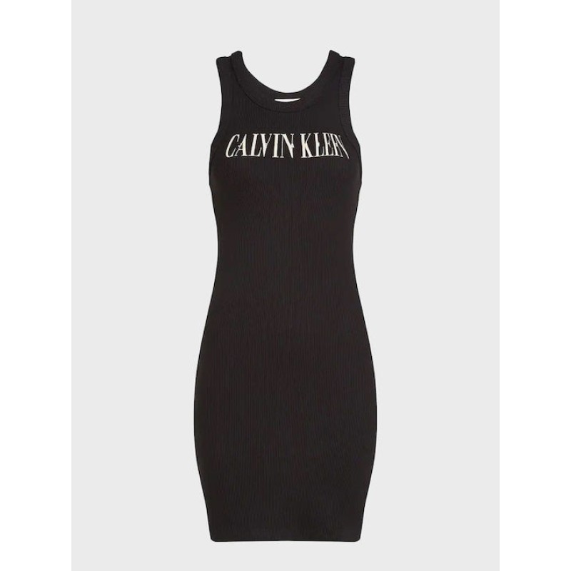 J20J225577 BEH VARSITY CALVIN KLEIN RIB DRESS