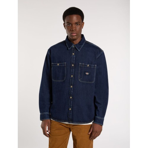 DK0A87PX0DD1 MECHANIC DENIM SHIRT LS DARK INDIGO