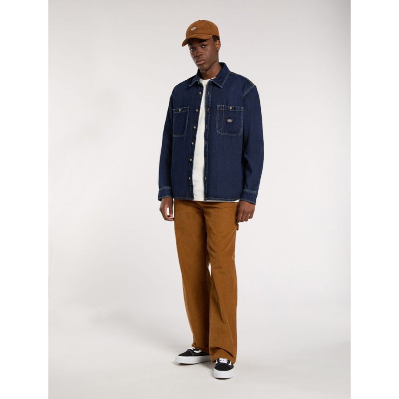 DK0A87PX0DD1 MECHANIC DENIM SHIRT LS DARK INDIGO