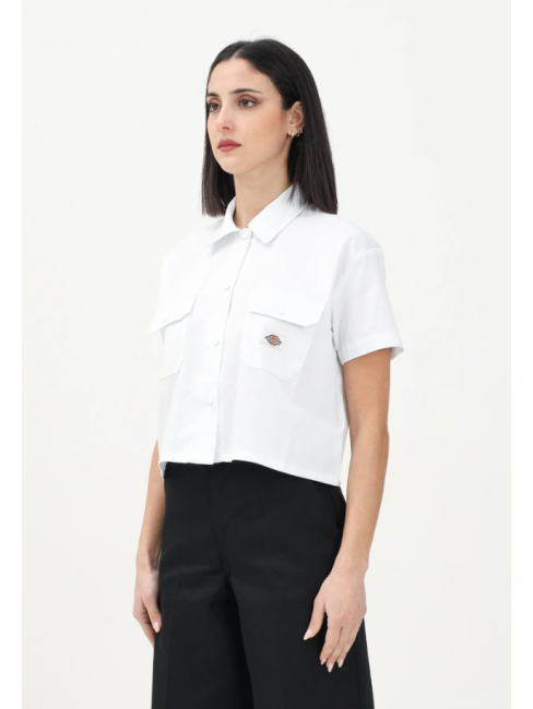 DKDFS5730WH1 SS CROPPED WORK SHIRT WHITE