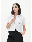 DKDFS5730WH1 SS CROPPED WORK SHIRT WHITE