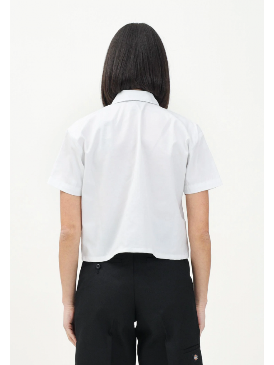 DKDFS5730WH1 SS CROPPED WORK SHIRT WHITE