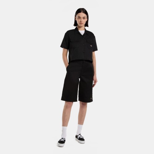 DKDFS573BLK1 SS CROPPED WORK SHIRT W BLACK