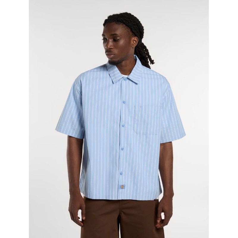 DK0A88GUL391 VENEDOCIA STRIPE SHIRT SS ENDLESS SKY