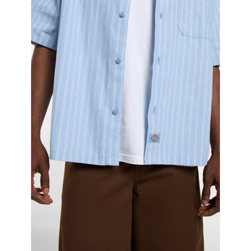 DK0A88GUL391 VENEDOCIA STRIPE SHIRT SS ENDLESS SKY