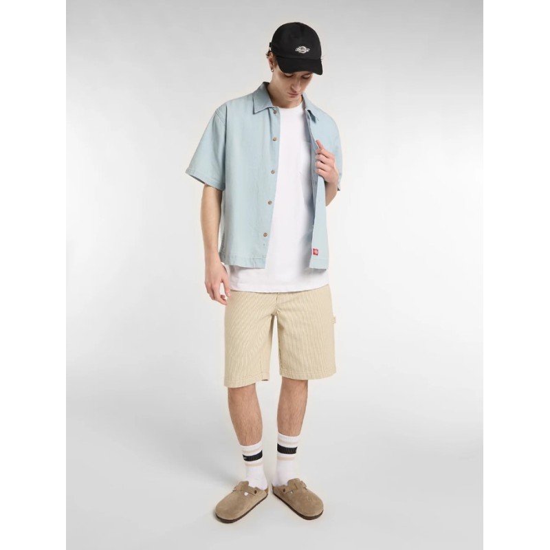 DK0A88PH0FE1 DENIM SS SHIRT FOG BLUE