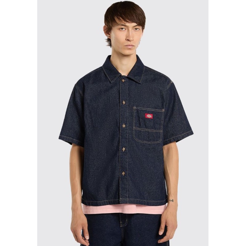 DK0A88PHRIN1 DENIM SS SHIRT RINSED