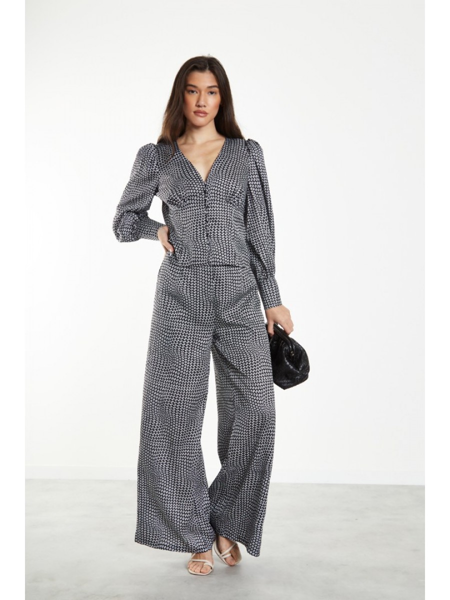 AC2413 GLAMOROUS WOMAN-TROUSERS BLACK