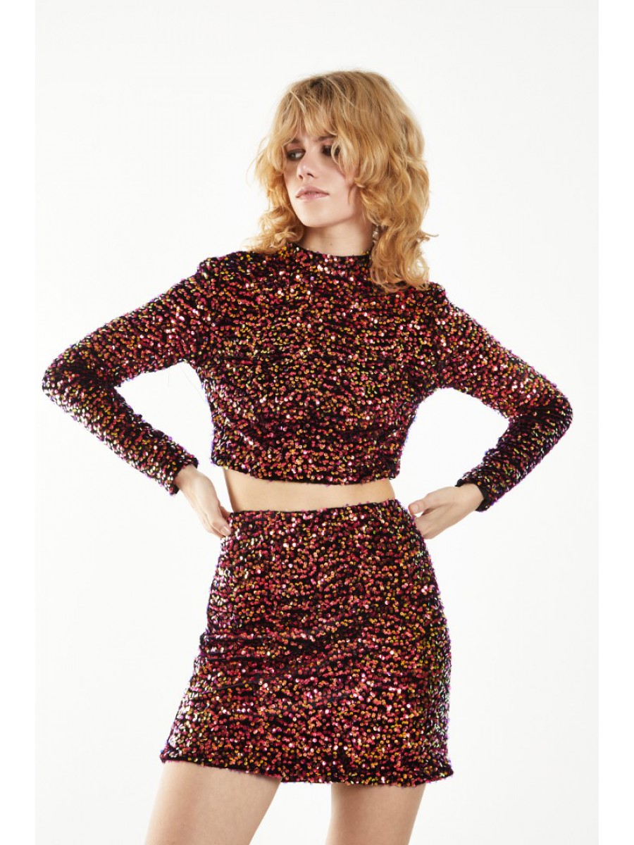 AN4314 GLAMOROUS WOMAN-TOP RED