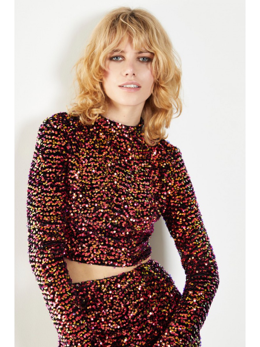 AN4314 GLAMOROUS WOMAN-TOP RED