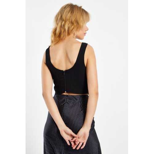 CK6812 GLAMOROUS WOMAN-TOP BLACK