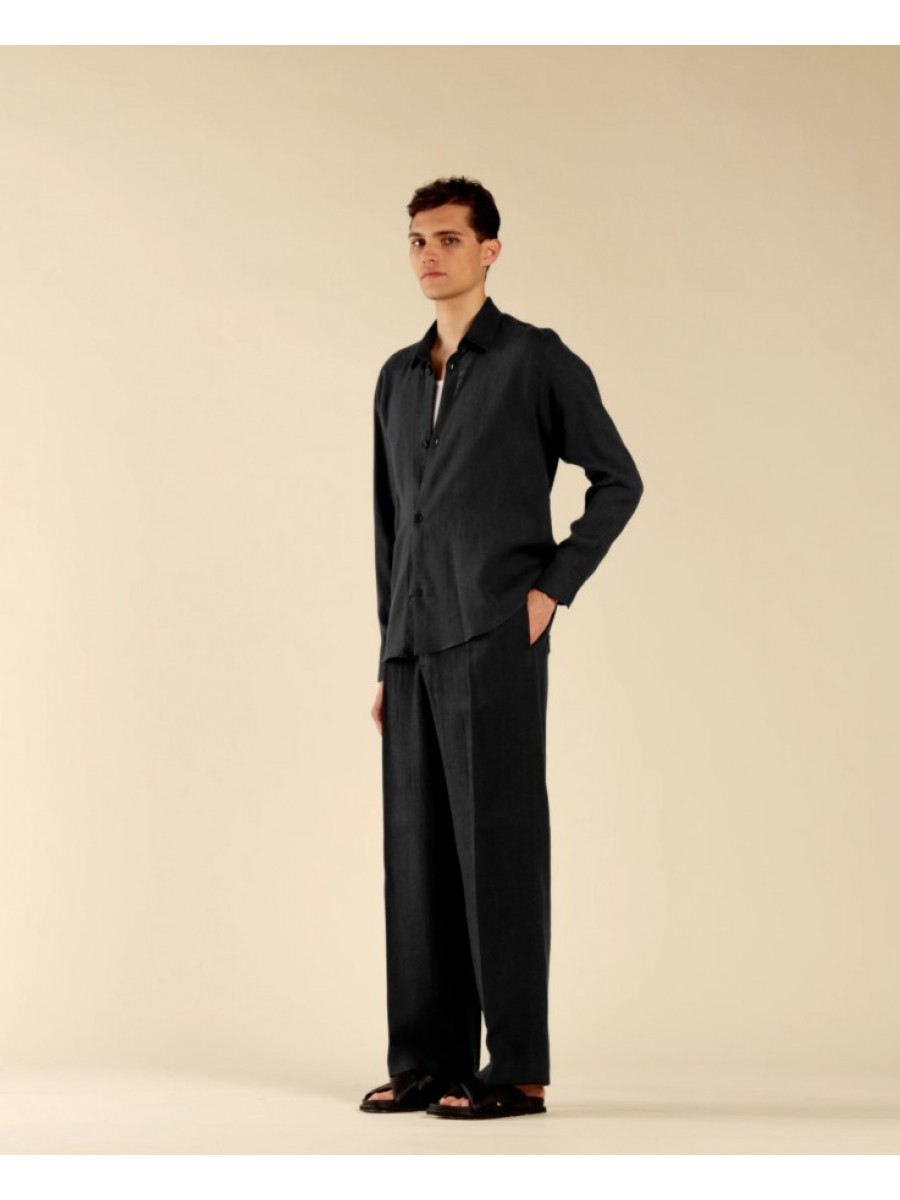CA3277 IMB MAN - CAMICIA LUNGA IN LINO