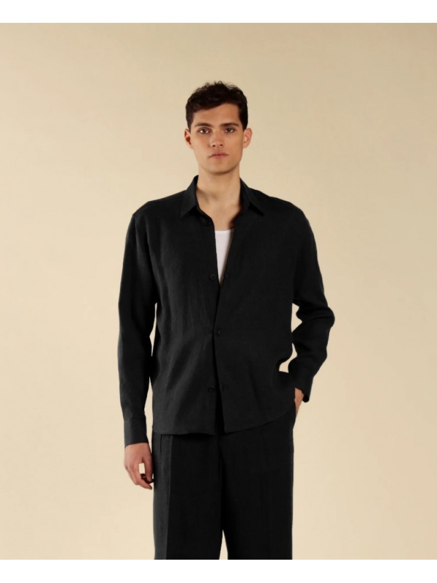 CA3277 IMB MAN - CAMICIA LUNGA IN LINO