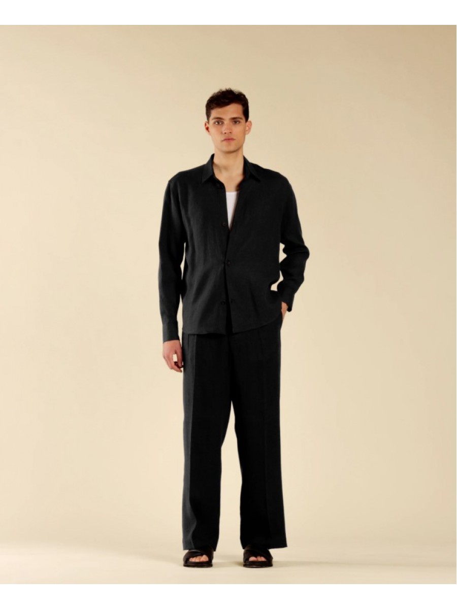 CA3277 IMB MAN - CAMICIA LUNGA IN LINO