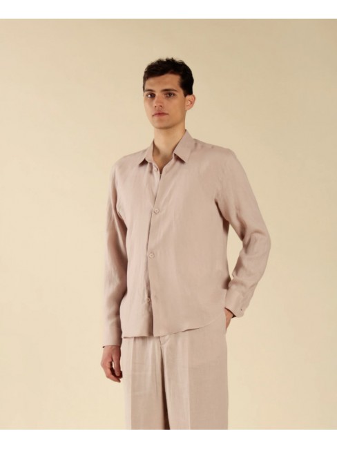 CA3277 IMB MAN - CAMICIA LUNGA IN LINO