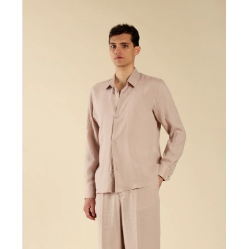 CA3277 IMB MAN - CAMICIA LUNGA IN LINO